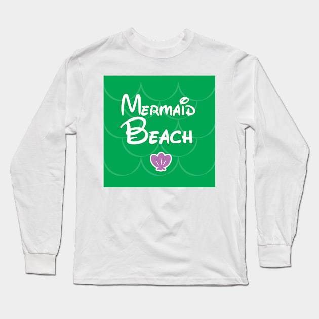 mermaid beach Long Sleeve T-Shirt by AnnSaltyPaw